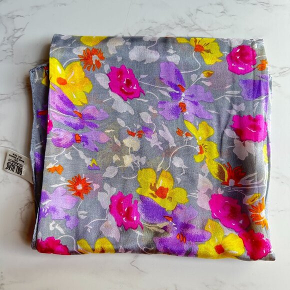 Bill Blass Vintage Floral Silk Scarf - Picture 1 of 8